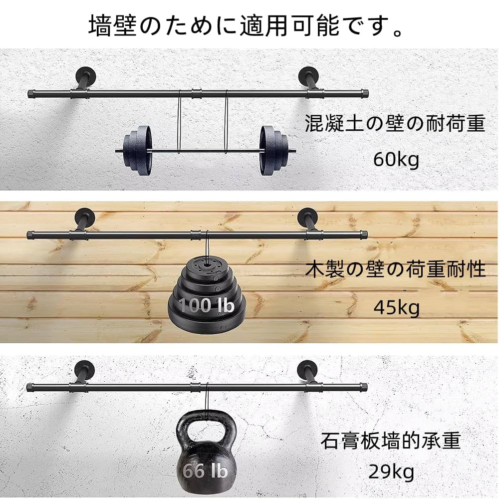 Amazon｜ハンガーラック アイアン 工業用パイプ衣類ラック壁付け